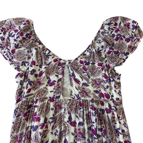 Ba&sh YSEE Purple Floral Print Woven Lightweight Summer Midi Dress, 1/4 - Picture 5 of 15